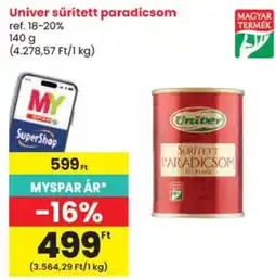 Spar Univer sűrített paradicsom ajánlat