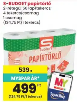 Spar S budget papírtörlő ajánlat