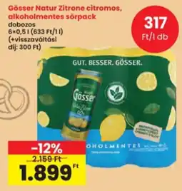 Interspar Gösser natur zitrone ajánlat
