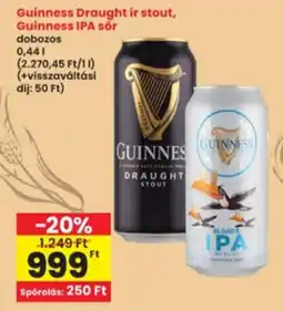 Interspar guinness draught stout, guinness ipa sör ajánlat