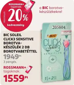 Rossmann bic soleil click3 sensitive borotva-készülék ajánlat