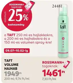 Rossmann Taft volume hajhab ajánlat