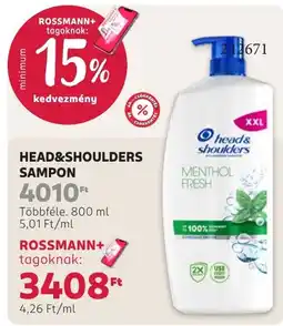 Rossmann head & shoulders sampon ajánlat