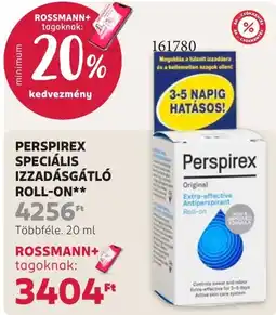 Rossmann Perspirex speciális izzadásgátló roll-on ajánlat