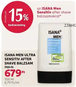 Rossmann Isana men ultra sensitiv after shave balzsam ajánlat