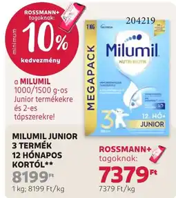 Rossmann milumil junior ajánlat