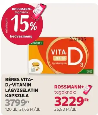 Béres vita-d3-vitamin lágyzselatin kapszula
