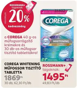 Rossmann Corega műfogsor tisztító tabletta ajánlat