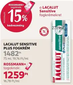 Rossmann lacalut sensitive plus fogkrém ajánlat