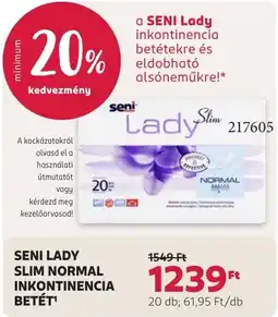 Rossmann seni lady slim normal inkontinencia betét ajánlat
