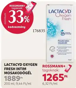 Rossmann Lactacyd oxygen fresh intim mosakodó ajánlat
