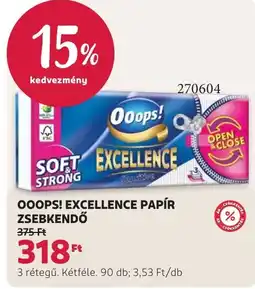 Rossmann Ooops! excellence papír zsebkendő ajánlat