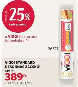 Rossmann Vigo! standard uzsonnás zacskó ajánlat