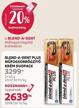 Rossmann blend-a-dent plus műfogsorrögzítő krém duopack ajánlat