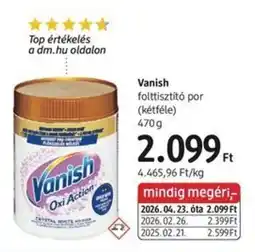 DM Vanish folttisztító por ajánlat