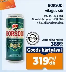 Goods Market Borsodi világos sör ajánlat