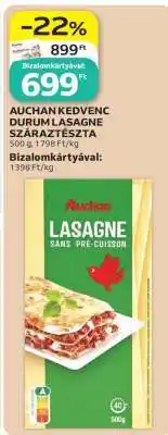 Auchan AUCHAN KEDVENC DURUM LASAGNE SZÁRAZTÉSZTA ajánlat