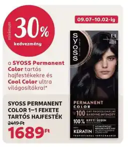 Rossmann SYOSS PERMANENT COLOR 1-1 FEKETE TARTÓS HAJFESTÉK ajánlat