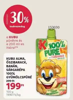 Rossmann KUBU ALMA, ŐSZIBARACK, BANÁN, SÁRGARÉPA 100% GYÜMÖLCSPÜRÉ ajánlat