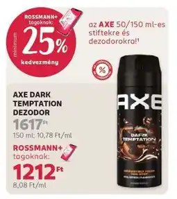 Rossmann AXE DARK TEMPTATION DEZODOR ajánlat