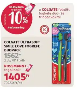 Rossmann COLGATE ULTRASOFT SMILE LOVE FOGKEFE DUOPACK ajánlat