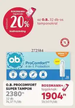 Rossmann O.B. PROCOMFORT SUPER TAMPON ajánlat