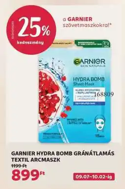 Rossmann GARNIER HYDRA BOMB GRÁNÁTLAMÁS TEXTIL ARCMASZK ajánlat
