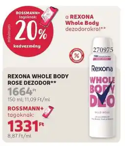 Rossmann REXONA WHOLE BODY ROSE DEZODOR ajánlat
