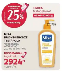 Rossmann MIXA BRIGHT&BRONZE TESTÁPOLÓ ajánlat
