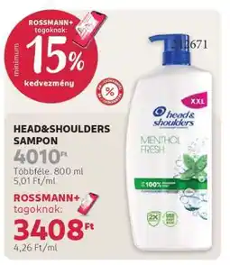 Rossmann HEAD & SHOULDERS Sampon ajánlat