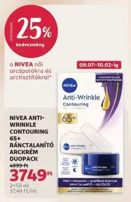 Rossmann NIVEA ANTI-WRINKLE CONTOURING 65+ RÁNCTALANÍTÓ ARCKRÉM DUOPACK ajánlat