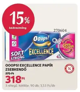 Rossmann OOOPS! EXCELLENCE PAPÍR ZSEBKENDŐ ajánlat