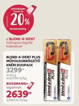 Rossmann BLEND-A-DENT PLUS MŰFOGSORRÖGZÍTŐ KRÉM DUOPACK ajánlat