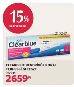 Rossmann CLEARBLUE RENDKÍVÜL KORAI TERHESSÉGI TESZT ajánlat