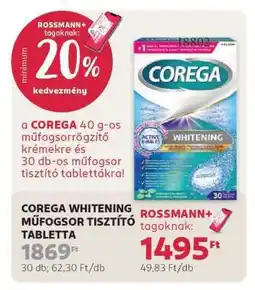 Rossmann COREGA WHITENING MŰFOGSOR TISZTÍTÓ TABLETTA ajánlat