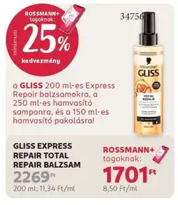 Rossmann GLISS EXPRESS REPAIR TOTAL REPAIR BALZSAM ajánlat