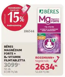 Rossmann Béres Magnézium Forte +B6-vitamin filmtabletta ajánlat