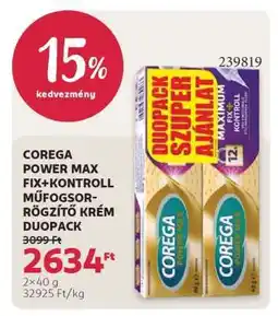 Rossmann COREGA POWER MAX FIX+KONTROLL MŰFOGSOR RÖGZÍTŐ KRÉM DUOPACK ajánlat