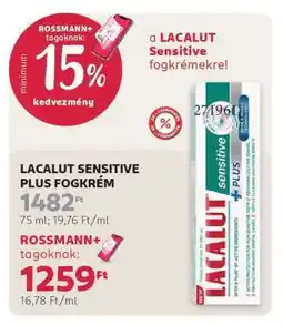 Rossmann LACALUT SENSITIVE PLUS FOGKRÉM ajánlat