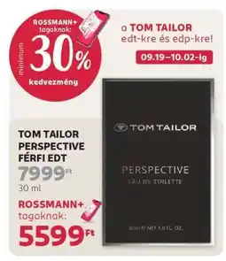 Rossmann TOM TAILOR PERSPECTIVE FÉRFI EDT ajánlat