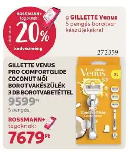 Rossmann GILLETTE VENUS PRO COMFORTGLIDE COCONUT NŐI BOROTVAKÉSZÜLÉK 3 DB BOROTVABETÉTTEL ajánlat