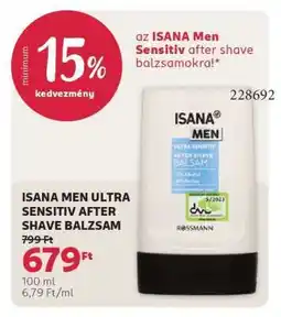Rossmann ISANA MEN ULTRA SENSITIV AFTER SHAVE BALZSAM ajánlat