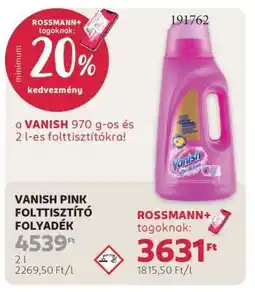 Rossmann VANISH PINK FOLTTISZTÍTÓ FOLYADÉK ajánlat