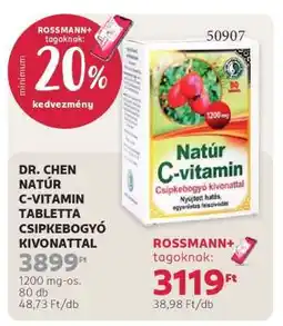 Rossmann DR. CHEN NATÚR C-VITAMIN TABLETTA CSIPKEBOGYÓ KIVONATTAL ajánlat