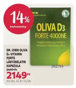 Rossmann DR. CHEN OLIVA D₃-VITAMIN FORTE LÁGYZSELATIN KAPSZULA ajánlat