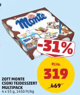 PENNY Zott monte csoki tejdesszert multipack ajánlat