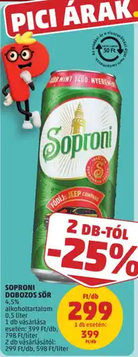 PENNY Soproni dobozos sör ajánlat