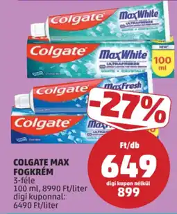PENNY Colgate Max fogkrém ajánlat