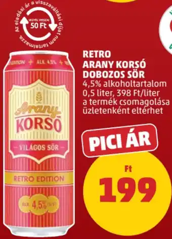 Arany Korsó retro edition világos sör
