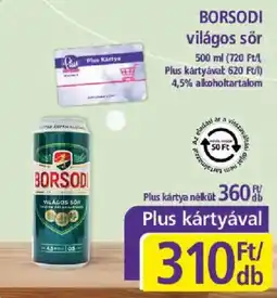 PlusMarket Borsodi vilagos sor ajánlat
